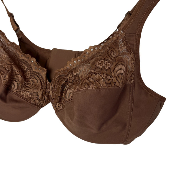Glamorise Size 42D Full Figure Wonderwire Back Close Bra Comfort Mocha 1896LS - Picture 4 of 11